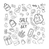 Hand drawn sale set vector