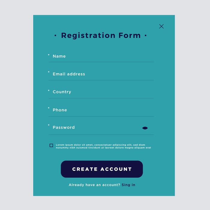 Registration Form Vector Art, Icons, and Graphics for Free Download