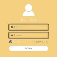 login panel, modern login page design template. vector