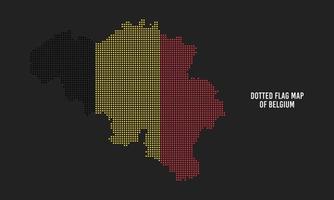 mapas de bandera punteada de bélgica ilustración vectorial sobre fondo oscuro vector