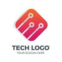 Technology logo, computer and data related business, hi-tech and innovative link network vector