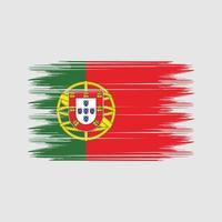 vector de pincel de bandera portuguesa. vector de pincel de bandera nacional
