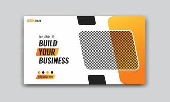 Corporate video thumbnail and web banner design template vector