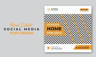Real estate business social media post and web banner template vector