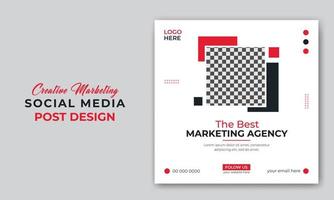 Creative business digital marketing agency social media post or web banner design template vector