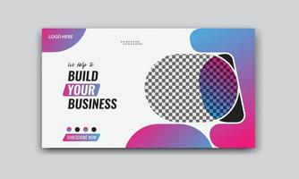 Corporate gradient color video thumbnail and web banner design template vector