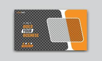 Corporate video thumbnail and web banner design template vector