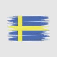 vector de pincel de bandera de suecia. vector de pincel de bandera nacional