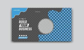 Corporate video thumbnail and web banner design template vector