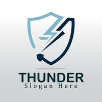 Lightning bolt logo concept. lightning thunderbolt electricity logo design template vector