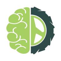 Brain and tyre vector template design. Tire with brain combination.