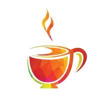 Simple and hot tea logo design template. Tea cup logo vector design.