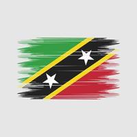 vector de pincel de bandera de Saint Kitts y Nevis. vector de pincel de bandera nacional