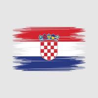 vector de pincel de bandera de croacia. vector de pincel de bandera nacional