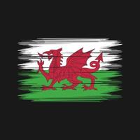 Wales Flag Brush Vector. National Flag Brush Vector