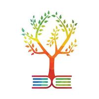 diseño de plantilla de vector de árbol de libro. árbol educativo en la plantilla..