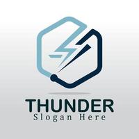 Lightning bolt logo concept. lightning thunderbolt electricity logo design template vector