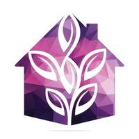 Plant house vector template design. Home tree logo illustration.