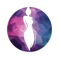 Beautiful fashion woman Logo designs template. Natural Beauty, Yoga and Massage Logo. vector