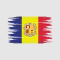 vector de pincel de bandera de andorra. vector de pincel de bandera nacional