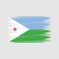 vector de pincel de bandera de yibuti. vector de pincel de bandera nacional