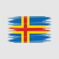 vector de pincel de bandera de las islas aland. vector de pincel de bandera nacional