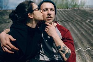 couple on the roof photo