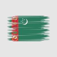 vector de pincel de bandera de turkmenistán. vector de pincel de bandera nacional