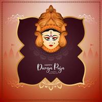 Elegant Happy navratri and Durga puja cultural Indian festival background vector