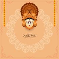 Elegant Happy navratri and Durga puja cultural Indian festival background vector