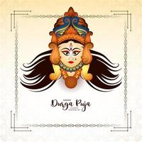 Elegant Durga Puja and Happy navratri cultural Hindu festival card design vector