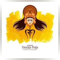 Traditional Indian Durga Puja and Happy navratri festival background design vector