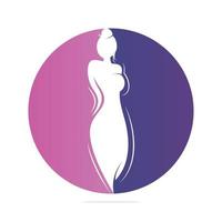 hermosa plantilla de diseños de logotipo de mujer de moda. logo de belleza natural, yoga y masaje. vector