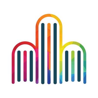 Books in Different Style template. Library Logo concept Design.