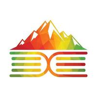 Mountain book vector logo design. Study about nature vector template design.