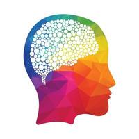 Head with bubbles brain vector illustration design. woman head and bubbles brain vector icon. Mind concept.
