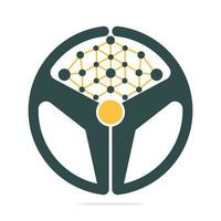 Drive tech creative symbol vector. steering wheel communication vector illustration design.