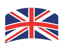 British United Kingdom Flag National Europe Emblem Vector Illustration Abstract Design Element