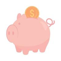 money income piggy bank vector