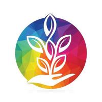 Plant in Hand Vector Logo Design. Natural Products Logo. Cosmetics icon. Spa logo.