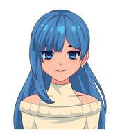 anime cute girl vector