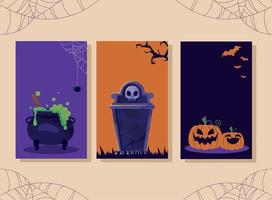 halloween celebration banners vector