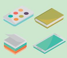 isometric school equipment vector