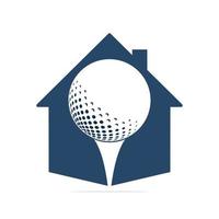 vector de diseño de icono de logotipo de golf de casa. campeonato de golf o cartel de torneo de golf.