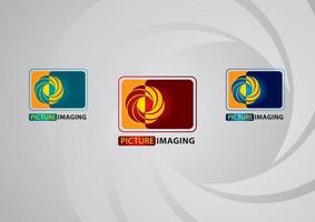 Photo logo template. Colorful diaphragm icon. Vector illustration