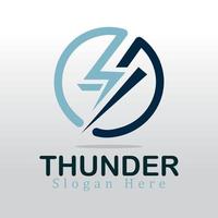 Lightning bolt logo concept. lightning thunderbolt electricity logo design template vector