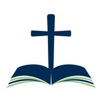 Bible Cross Logo concept design. Christine Church cross logo. vector