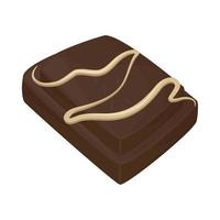 trozo de chocolate con crema vector