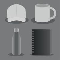 conjunto de maquetas, marcas y papelería. vector