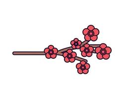 rama de flores de sakura vector